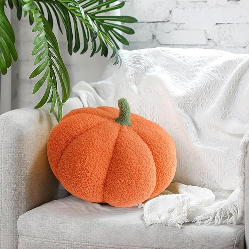 Miniatura 4 de Juguete de peluche esponjoso de calabaza de Halloween, almohada de calabaza, almohada decorativa en forma 3D de Acción de Gracias, suave y linda,
