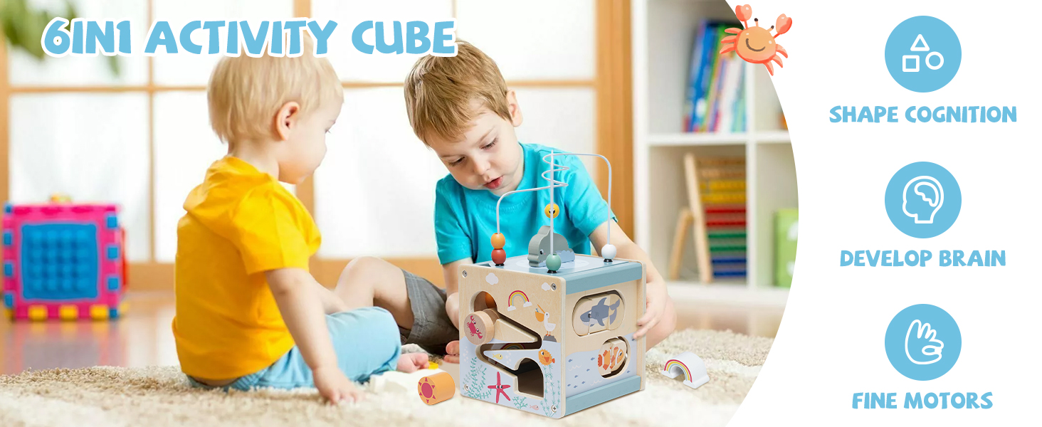 Cube d’Activités Musical 6 en 1 pour Bébé – Jouet Éducatif Interactif
