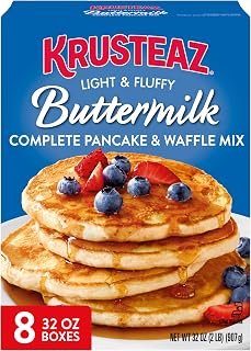 Krusteaz Light & Fluffy Buttermilk Pancake Mix - Just Add Water Waffle & Pancake Mix, 32oz Box (Pack of 8)