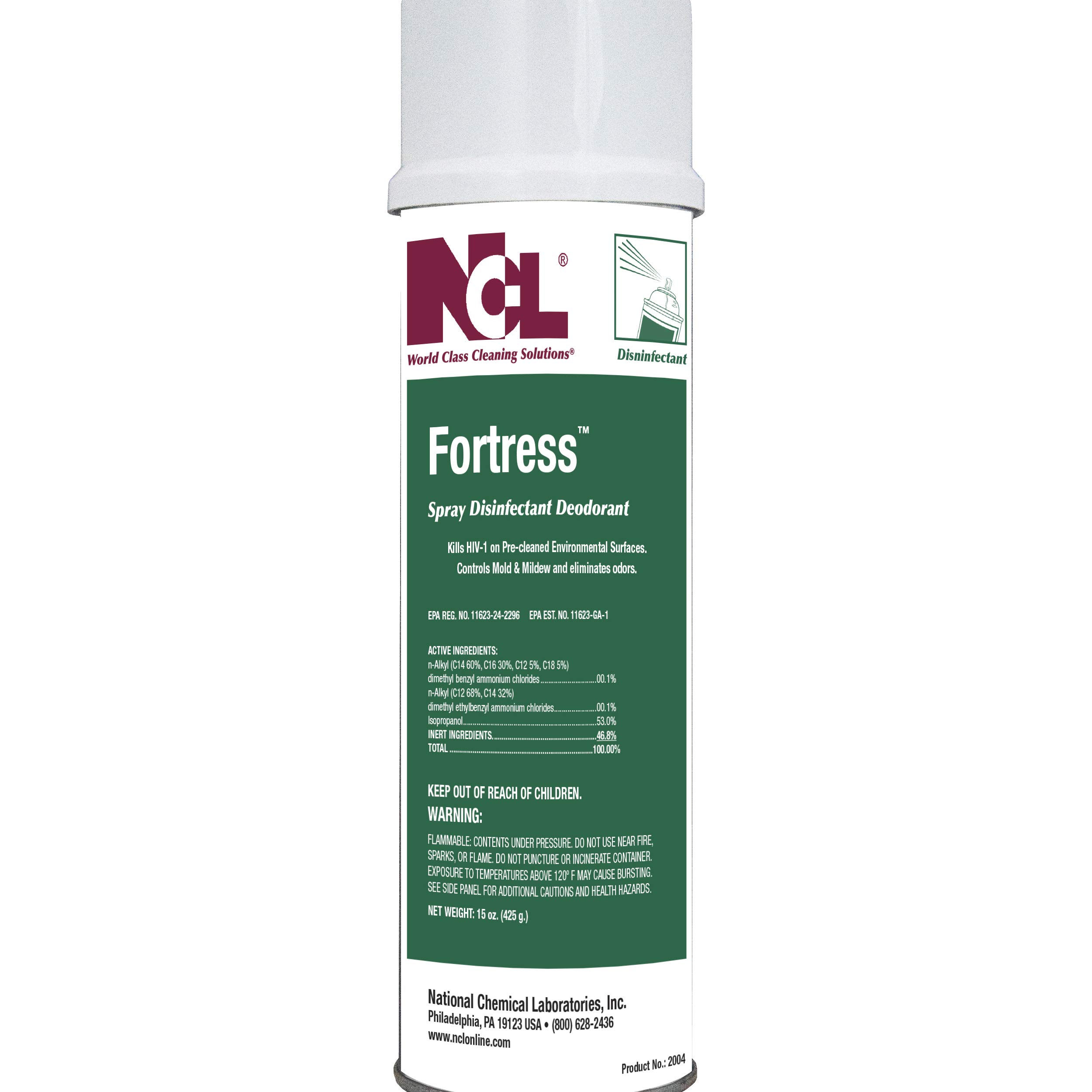 FORTRESS Spray Disinfectant Deodorant aerosol 12 15 oz Aerosol Case NCL2004