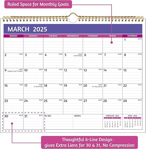 Miniatura 4 de Calendario de pared 2024-2025  Calendario mensual de 18 meses 2024-2025 pared, enero 2024  junio 2025, 14.57 x 11.42 pulgadas, calendario 2024 con