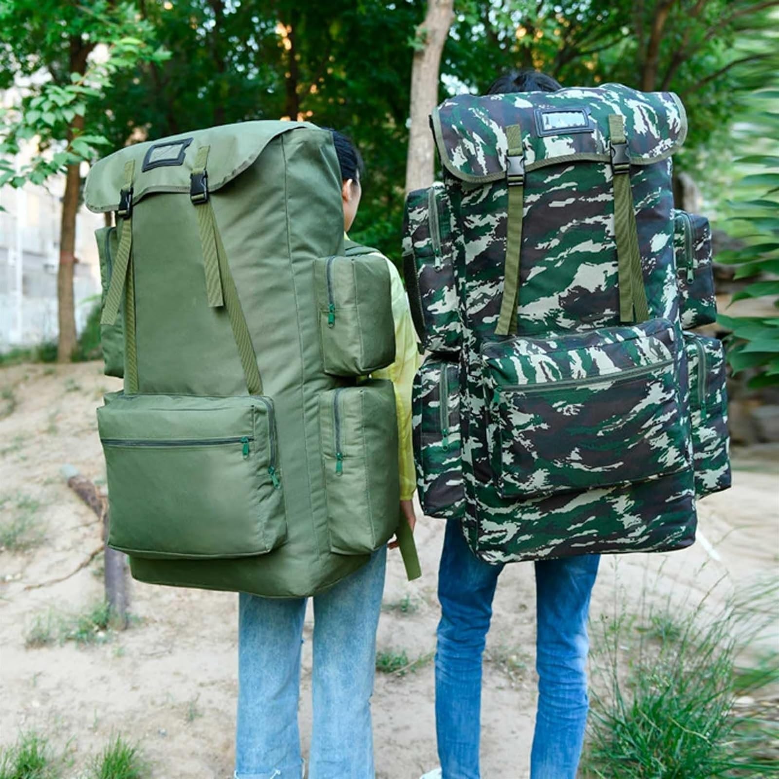Plecak Turystyczny Kemping Wodoodporne Torby Turystyczne O Pojemności 130 L, Kamuflaż, Mężczyźni, Kobiety, Camping Trekking Wielofunkcyjny