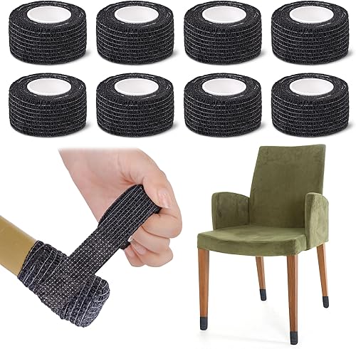 Paquete de 8 protectores de suelo para patas de silla, cinta antideslizante silenciosa, cinta protectora de suelo de muebles, silenciosa y