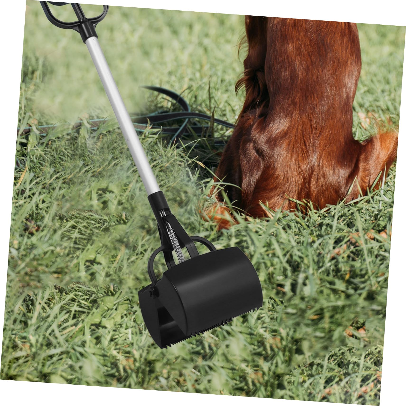 1pezzi Raccoglitore Escrementi per Cani con Manico Extra Lungo Strumento di Pulizia per Animali Domestici Leggero e Portatile Facile da Usare per La Raccolta di Feci Utile per