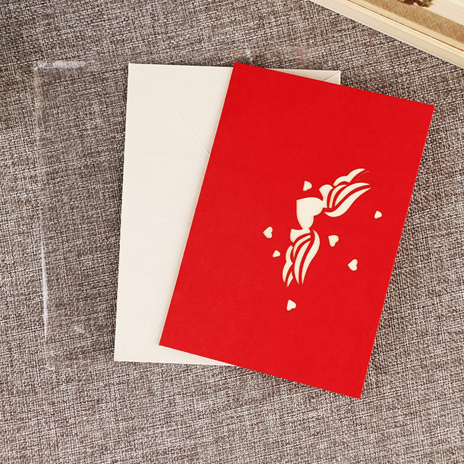 Valentinstagskarte Muttertag Geschenkkarte 3D Karte Pop Up Karte Toshine Pop Up Grußpapier Karte Valentinstag Karte, Jahrestag Pop Up Karte, Romance Karte für Frau Geburtstag Hochzeit (Herz)