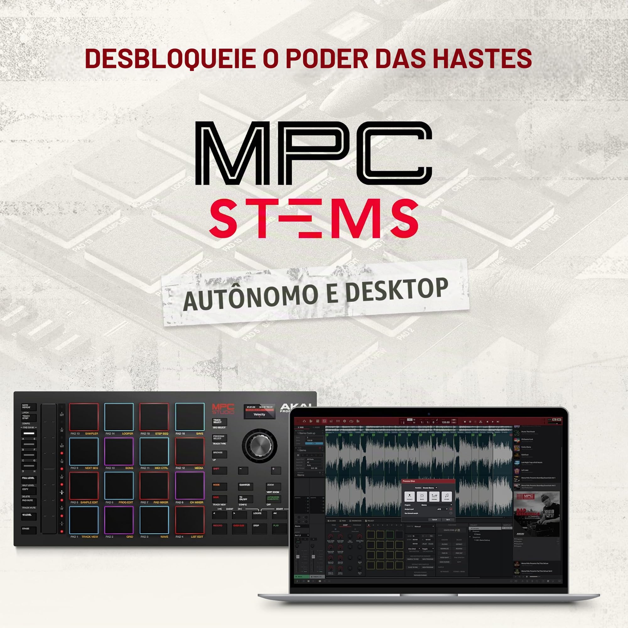 Akai Pro MPC Studio - Controlador MIDI c/ 16 Pads RGB e Software