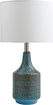Amazon Brand – Rivet Mid Century Modern Textured Metal Table Desk Lamp With Light Bulb - 22 ...