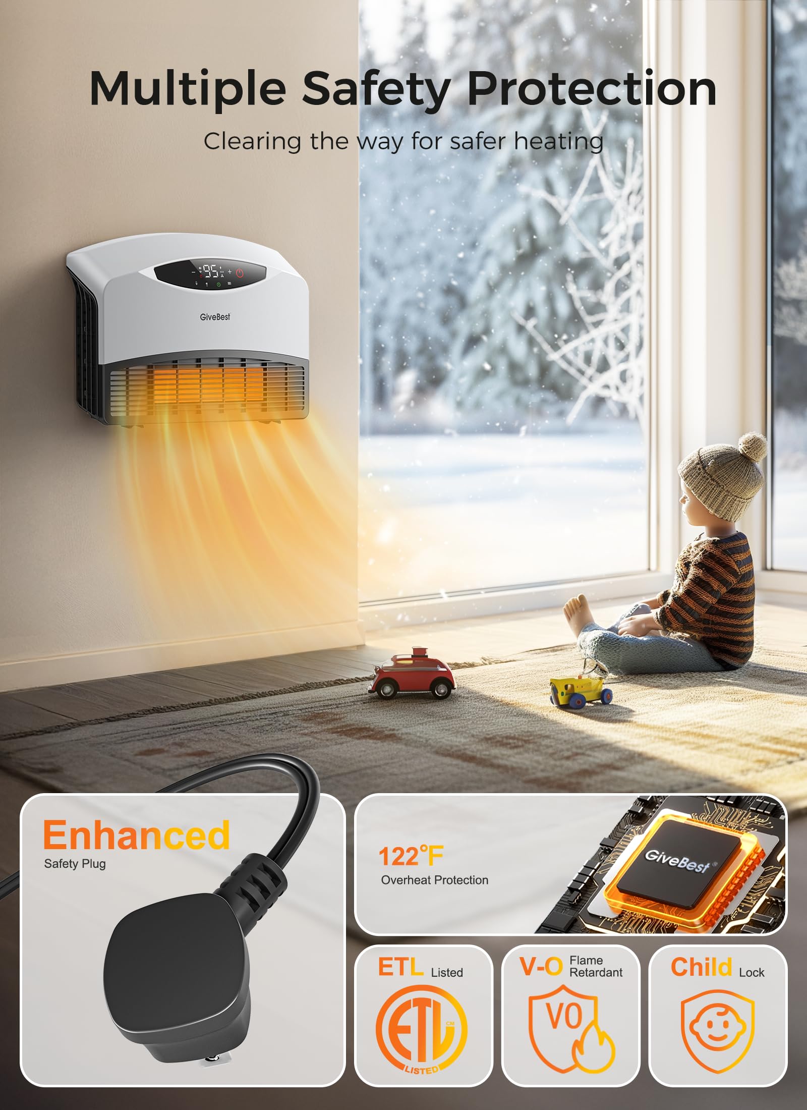 GiveBest Smart Wall Heater - WiFi & Remote Control -4 GiveBest Smart Wall Heater - WiFi & Remote Control -4