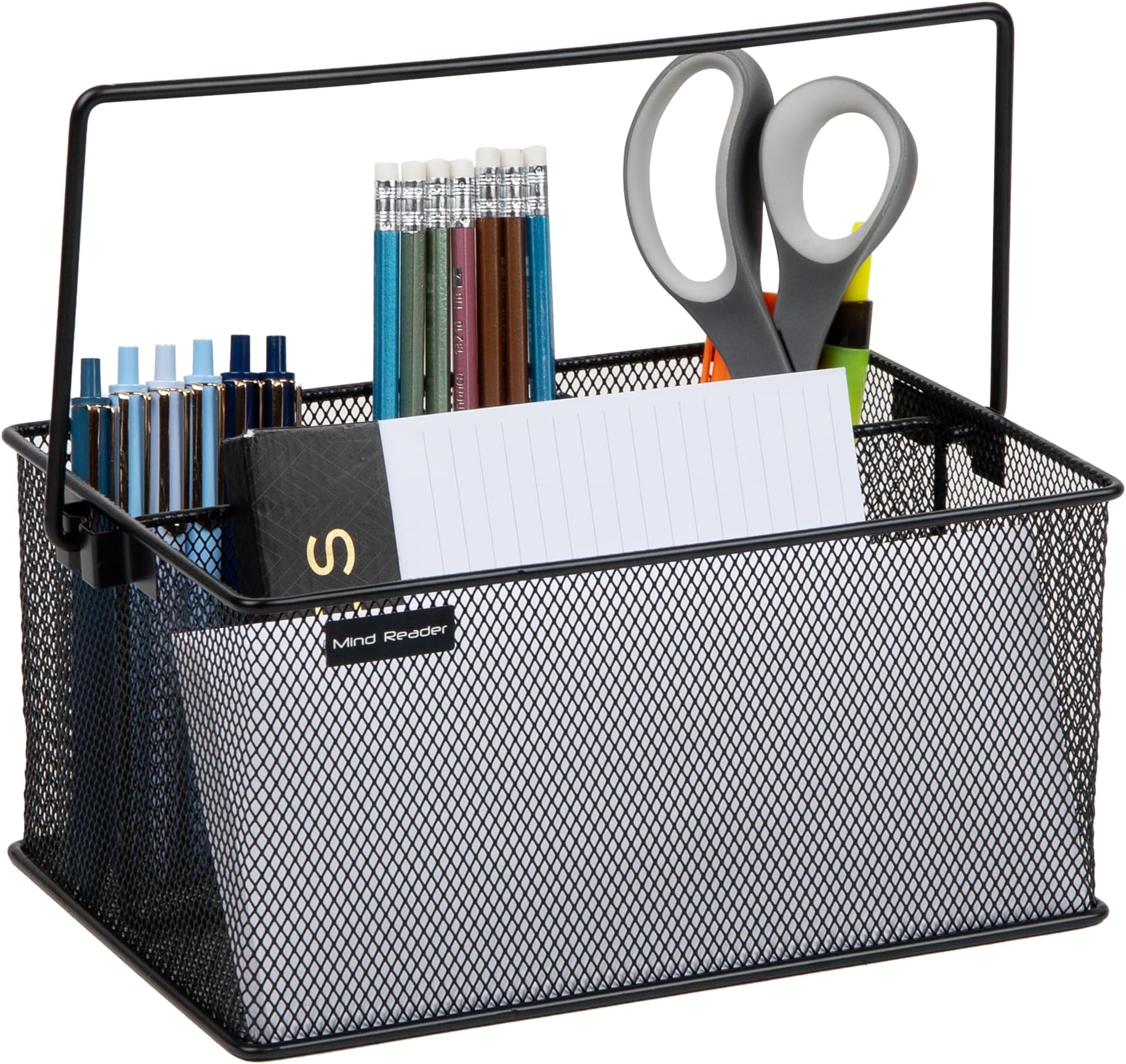 Mind Reader MESHBASKET-BLK Mesh Basket Storage, Metal, Black