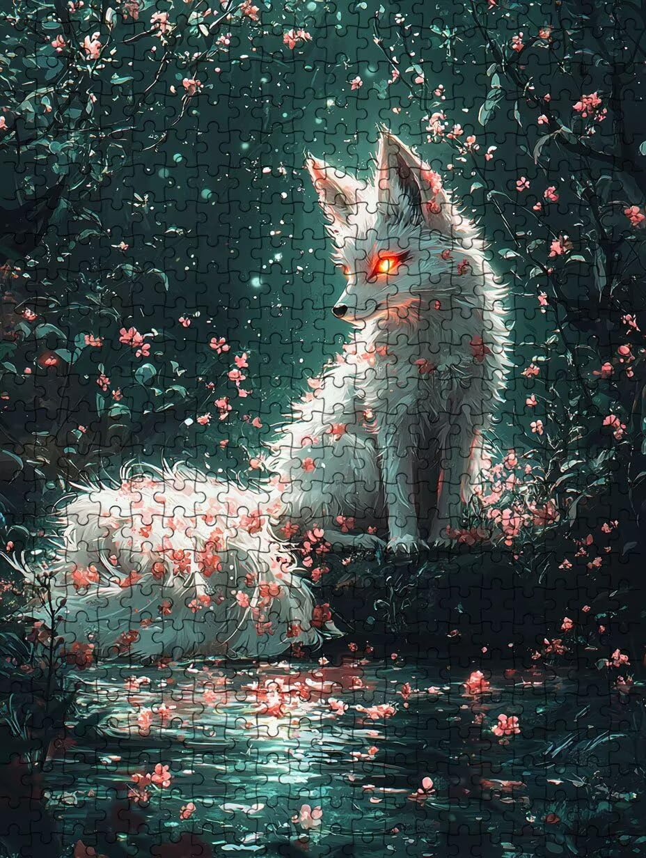 Puzzle 3000 elementów, las lis puzzle dla dorosłych 3000, niemożliwe klasyczne układanki, drewniane układanki, gra rodzinna, do gry edukacyjnej wyzwanie zabawki, dekoracja ścienna prezent BXHZW5-368