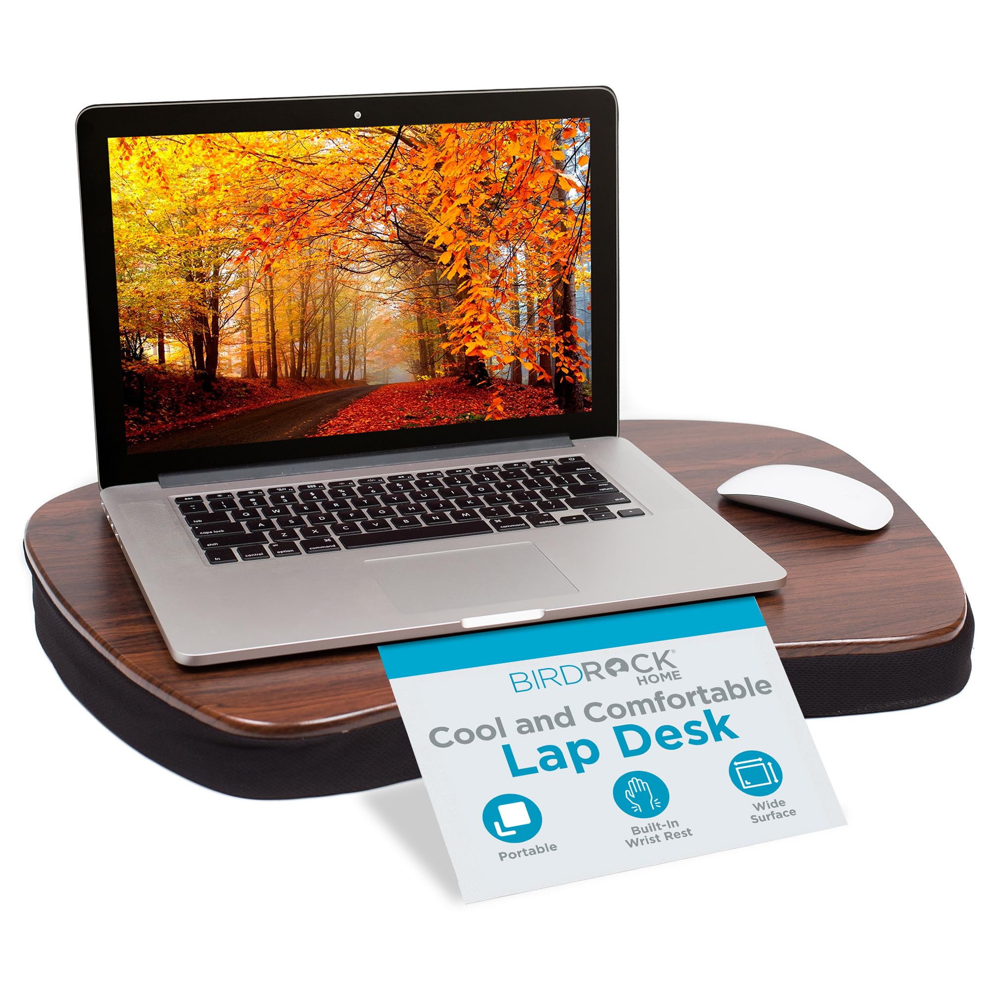 Sofia Sam Oversized Memory Foam Lap Desk Black Supports Laptops Up to 20 Inches