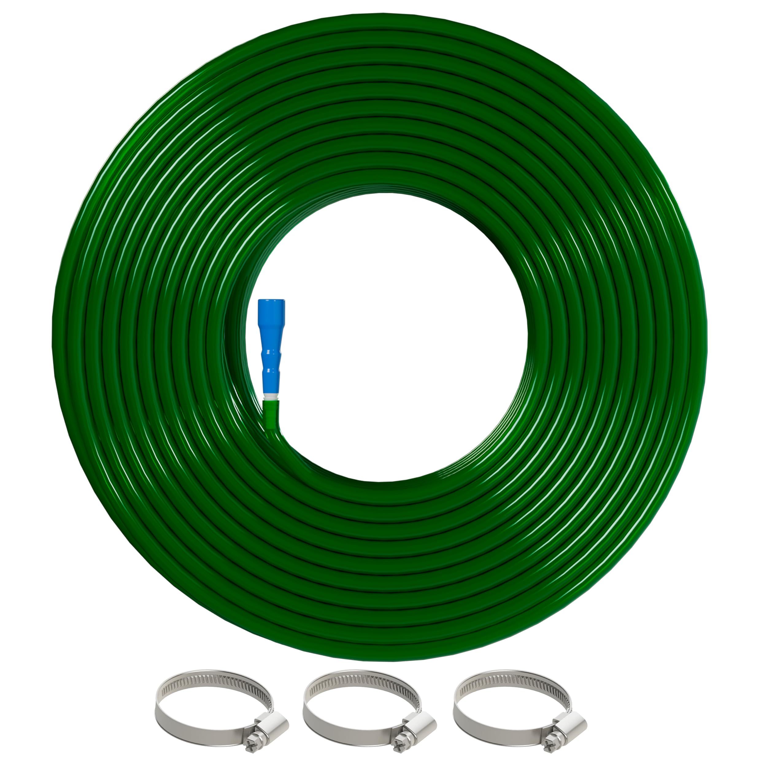- OUTO 5Mtr 0.75 Inch Non-Braided Water Pipe with Hose Connector/Jointer/Nozzle & Clamps Lightweight Flexible Gardening Cleaning Outdoor-Indoor Use (16 feet, Dark Green)