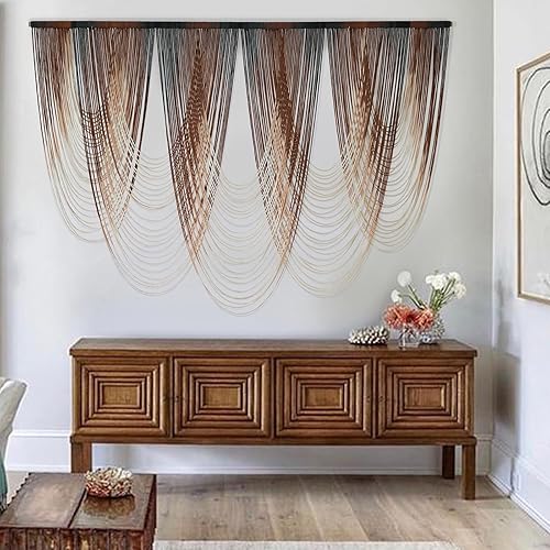 IOWER Macramé para colgar en la pared de macramé teñido por inmersión en marrón, decoración de pared grande de macramé para sala de estar, arte de