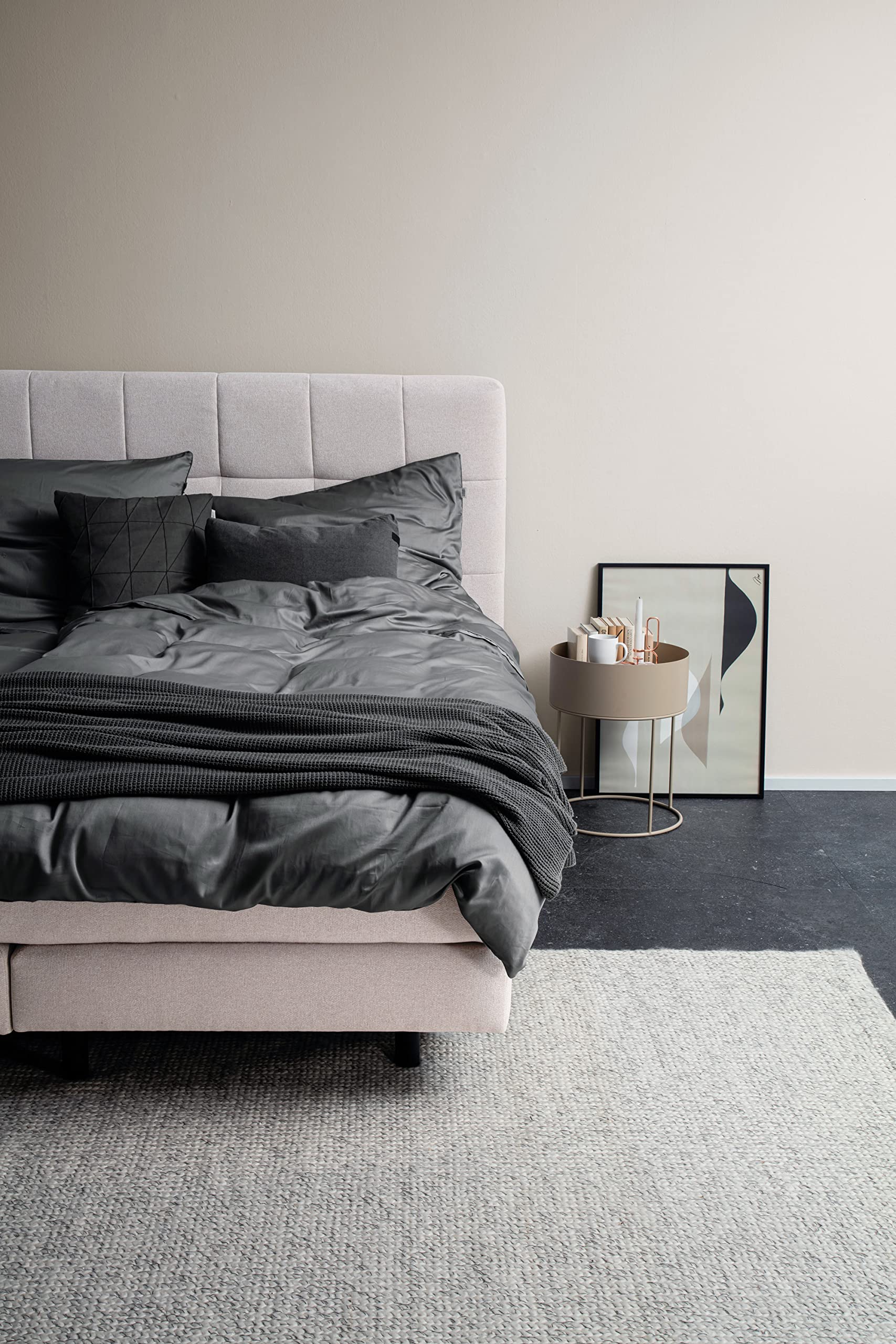Ropa de cama Pure 135 x 200 gris – Ropa de cama de algodón – Juego de ropa de cama con funda de almohada de 2 piezas – Funda de almohada de 80 x