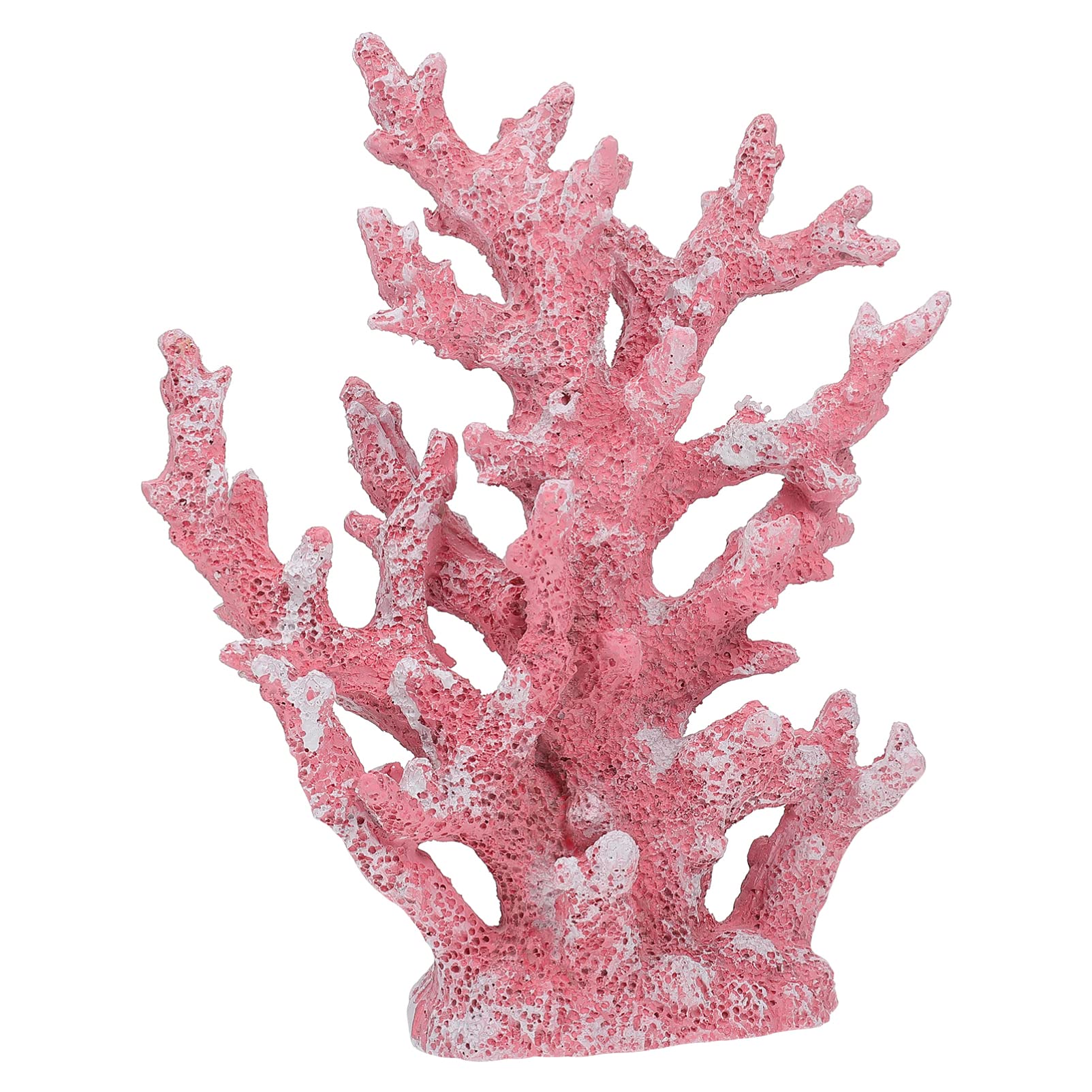 Milisten Adorno De Coral Artificial De Resina Rosa Grande Decorativo Estilo Mediterráneo para Acuarios y Decoración De Mesa Ambiental Realista
