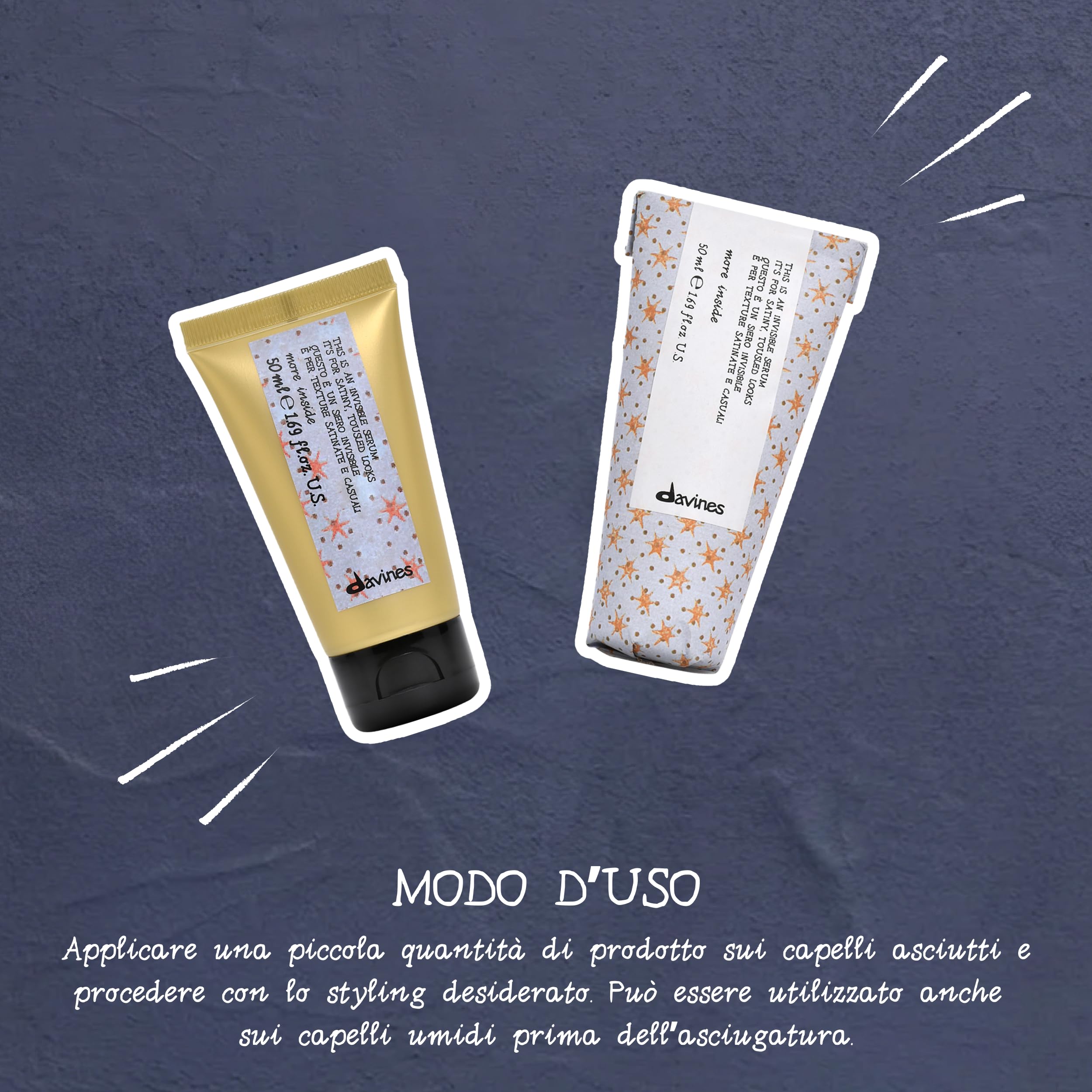 Davines Questo è un Siero Invisibile - Siero styling texturizzante satinato, effetto giorno dopo - Azione anticrespo - 50 ml
