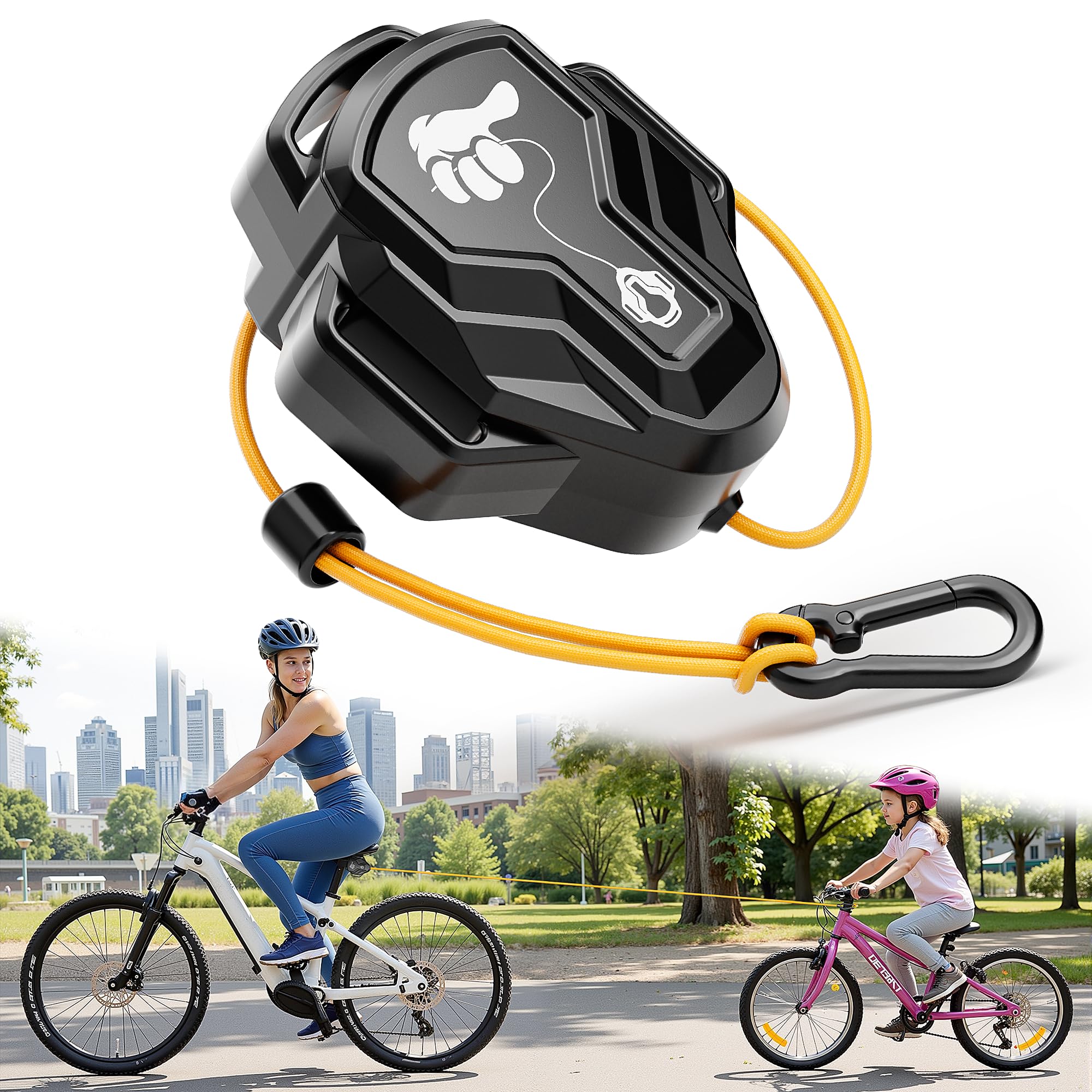 HENMI Universal Fahrrad Abschleppseil für Familienausflüge und Pannenhilfe, Abschleppseil Fahrrad Kinder 2,5 m Zuglast bis 100 kg Fahrrad Zugseil für E-Bike, MTB Fahrrad Zubehör