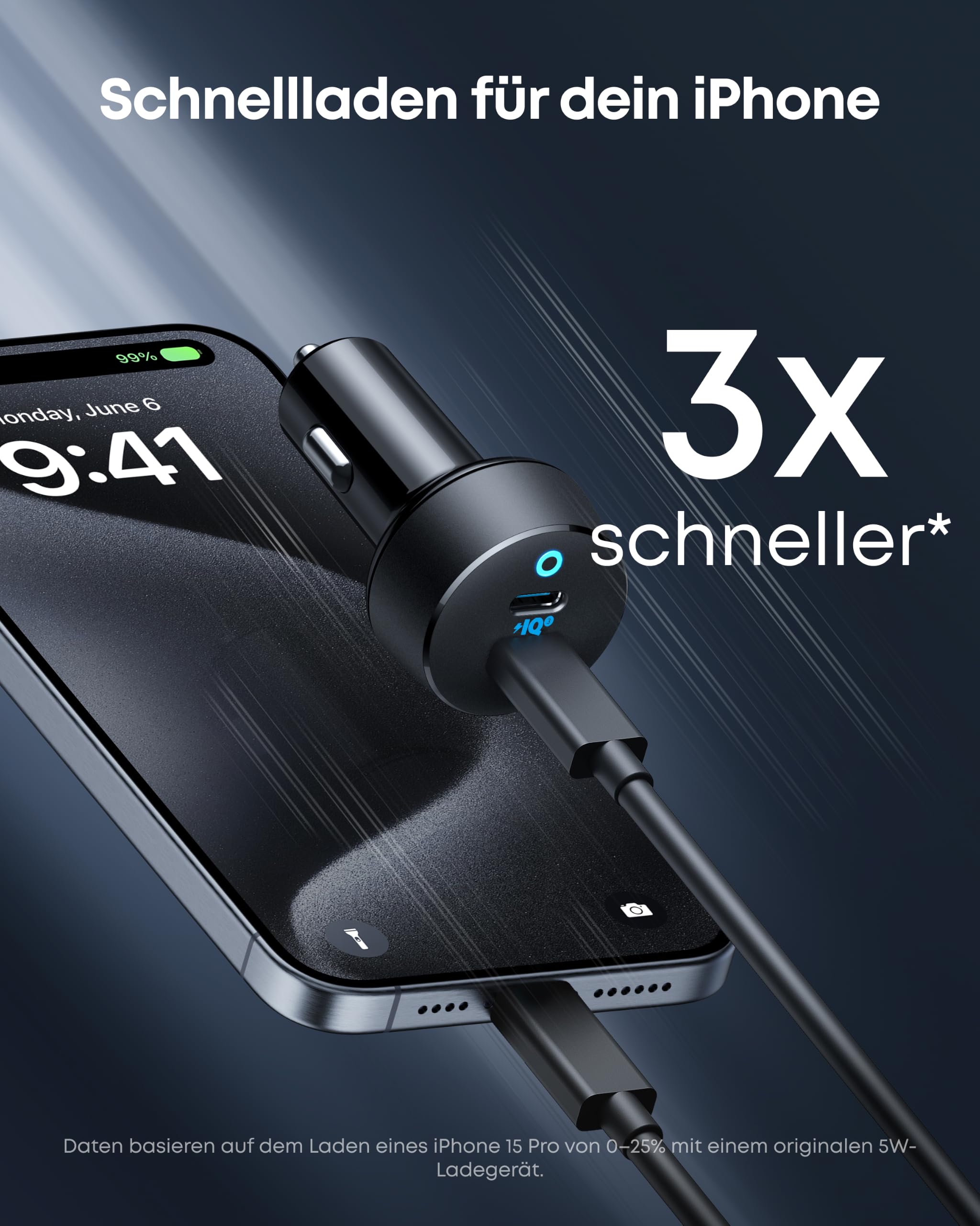 Anker USB C Autoladegerät, PowerIQ 3.0 Typ C Auto Adapter mit 2 Ports 40 W, PowerDrive III Duo mit Netzteil für iPhone 17/16/15 Pro Max, Galaxy S26/25/24, Pixel, iPad Pro und mehr