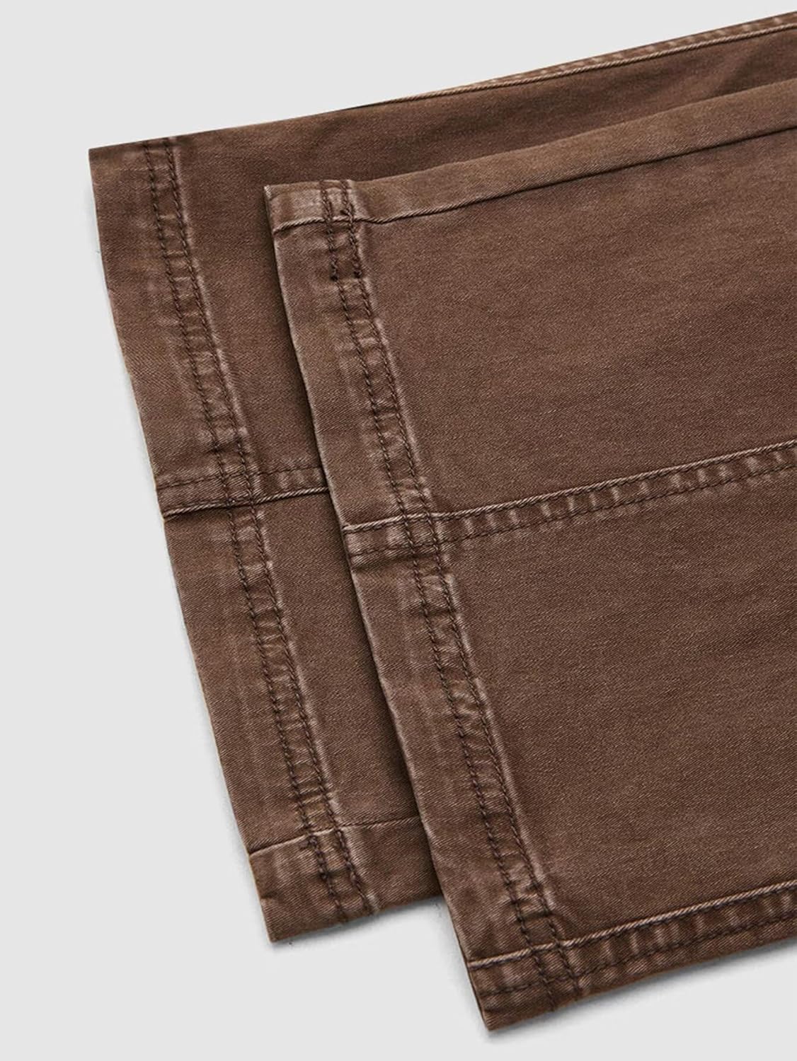 Flamingals Womens Vintage Washed Cargo Pants Mid Waist Wide Straight Leg Flap Pocket Seam Front Streetwear Trousers Pants - Image 6