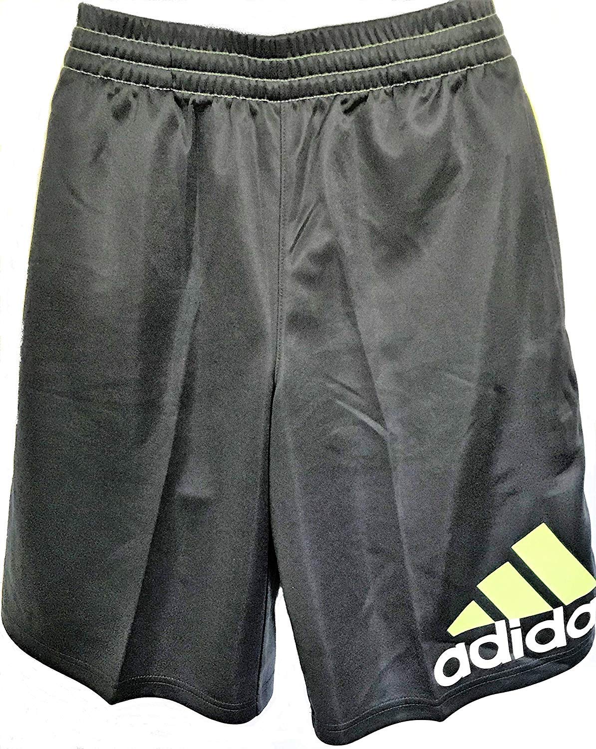 adidas Boy's Basketball Athletic Shorts, Gray/Green Medium 10/12