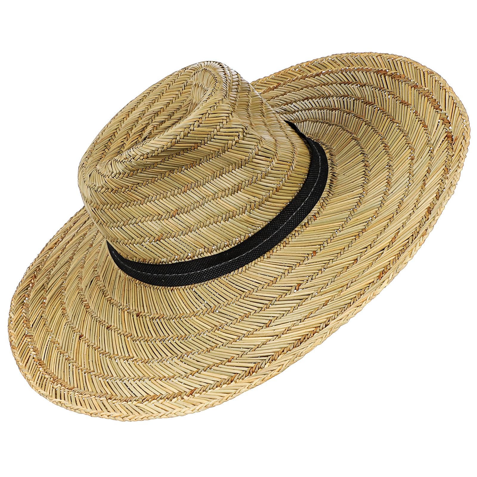 Cappello da Spiaggia Estivo da Uomo in Paglia a Larga Protezione UV, Cappello Parasole Casual Leggero e Traspirante, per Vacanze, Escursioni e attività all’Aperto