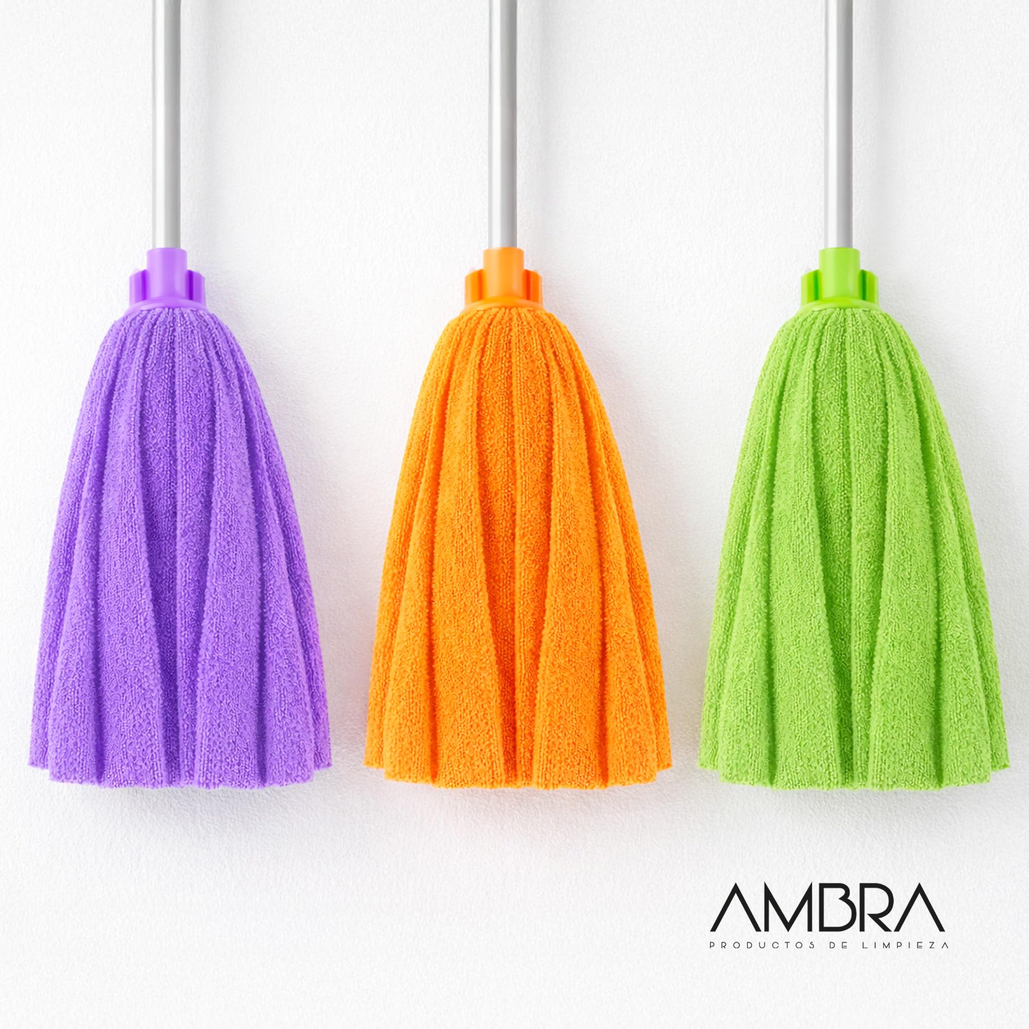 Pamex - Fregona Microfibra Tiras Ambra - 24 Unidades