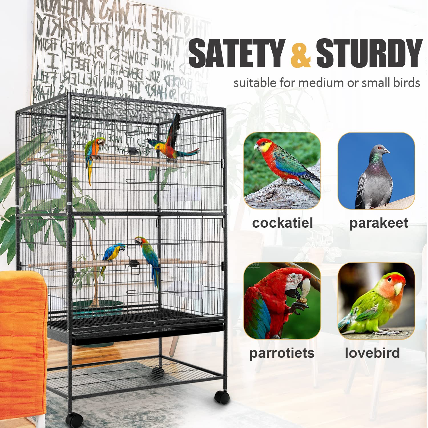 Buy Bird Cage Large Bird Cage 53 Inch Wrought Iron Birdcages Flight