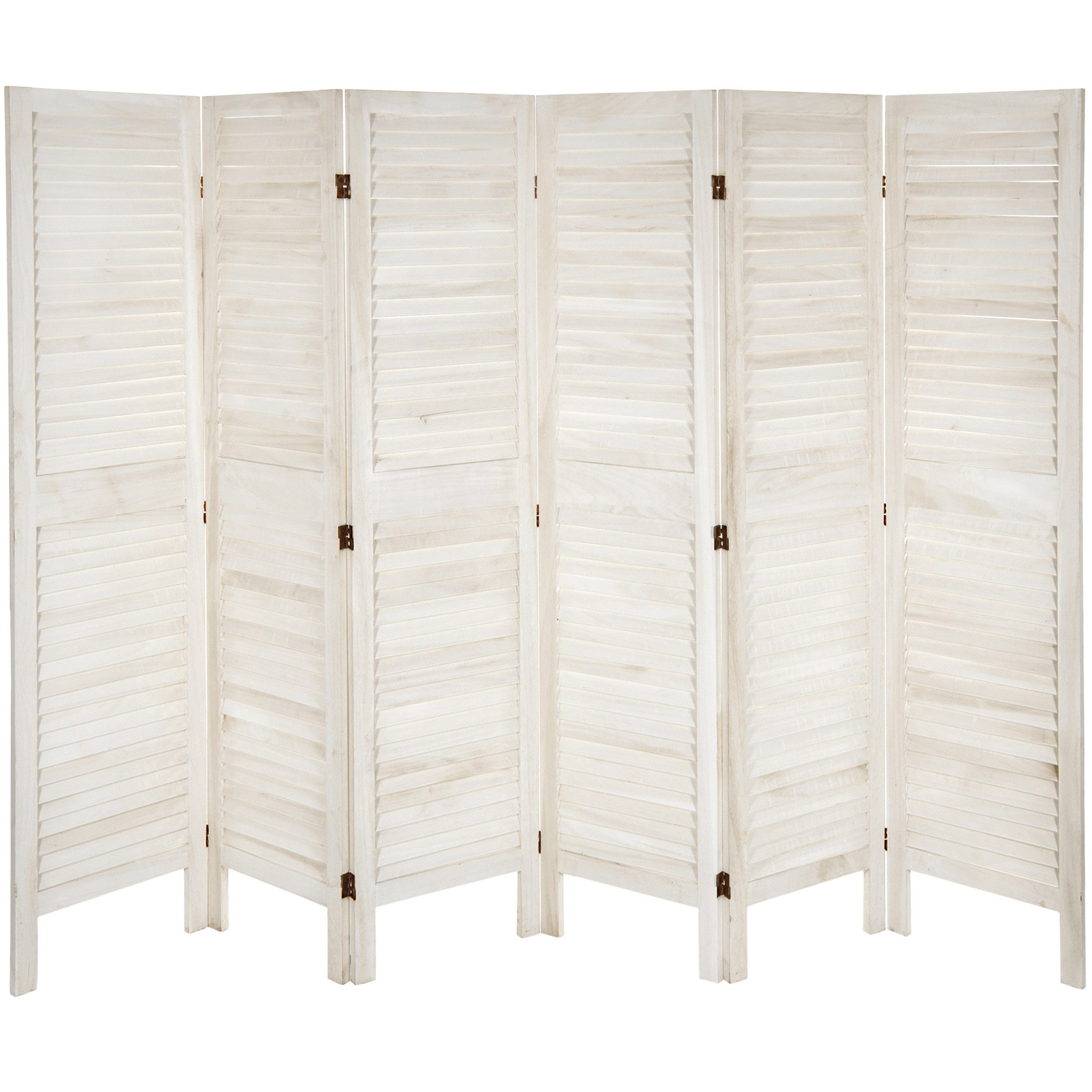 Red Lantern 5 1/2 ft. Tall Modern Venetian 6 Panels-White Room Divider
