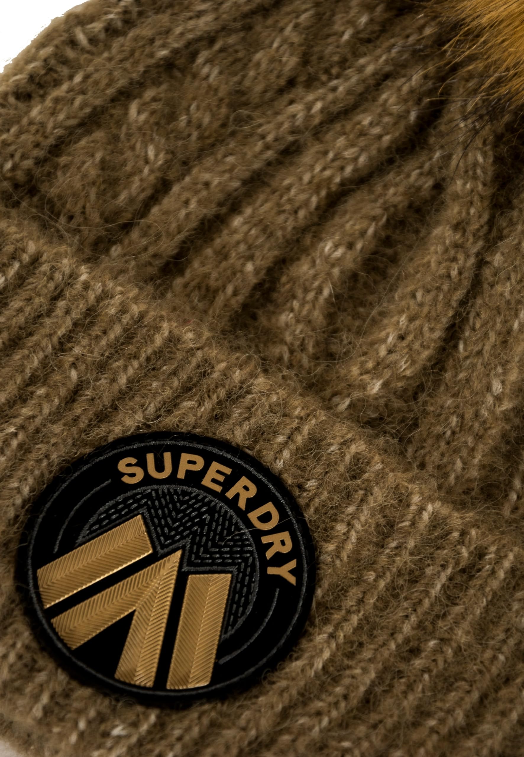 Superdry Damska luksusowa czapka beanie ze wzorem warkocza