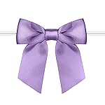 Rainbow Pana 120 Pack Twist Tie Bows for Treat Bags 3 Violet Satin Ribbon Bows for Package Craft Gift Wrapping Decoration