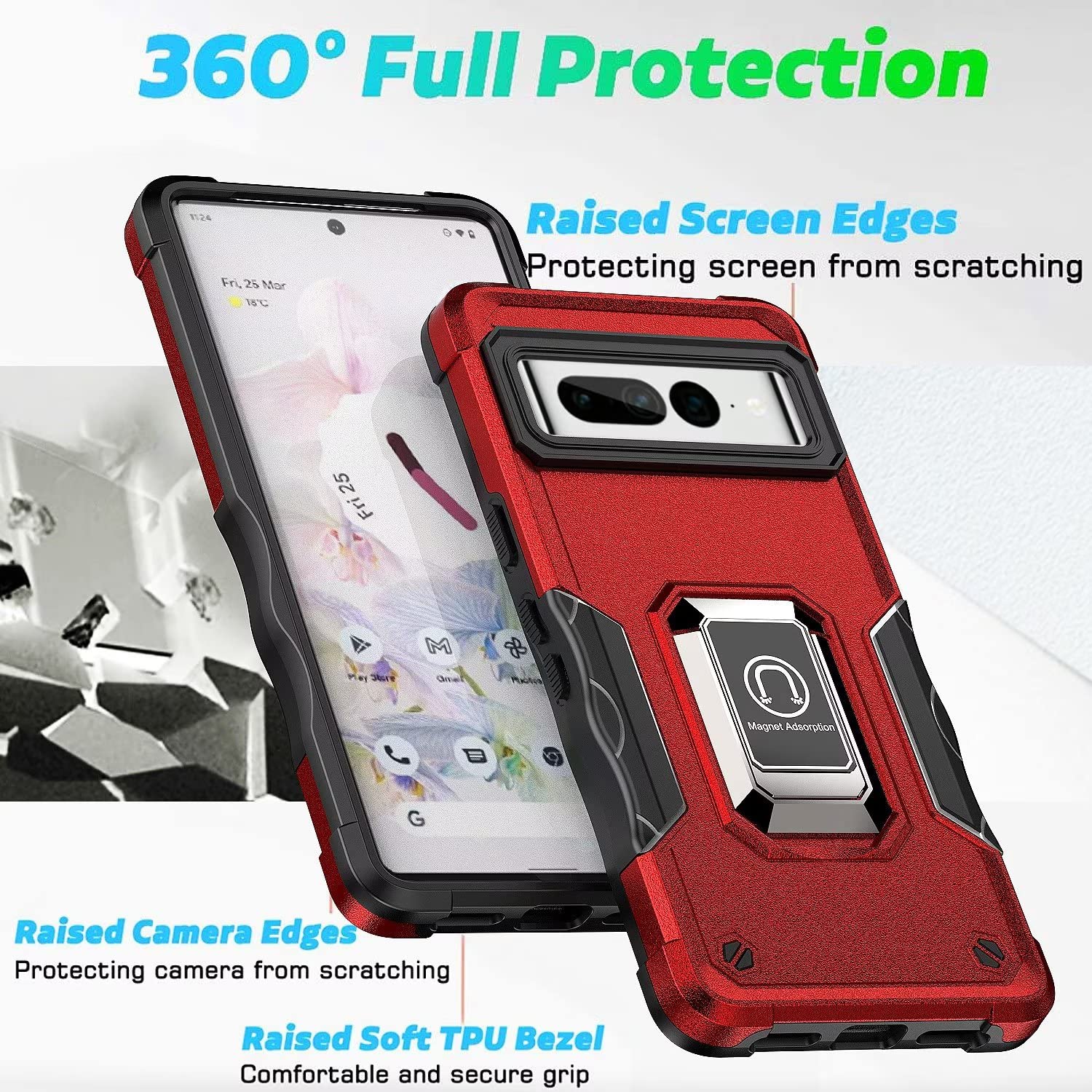 ESONG Cover Per Google Pixel 8,Custodia Protettiva Di Grado