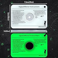 Vista 4 de Espejo de señal de 2 piezas de supervivencia para campamento, 2 x 3 pulgadas, silbato de rescate PFD con 2 mini brújulas para senderismo, camping