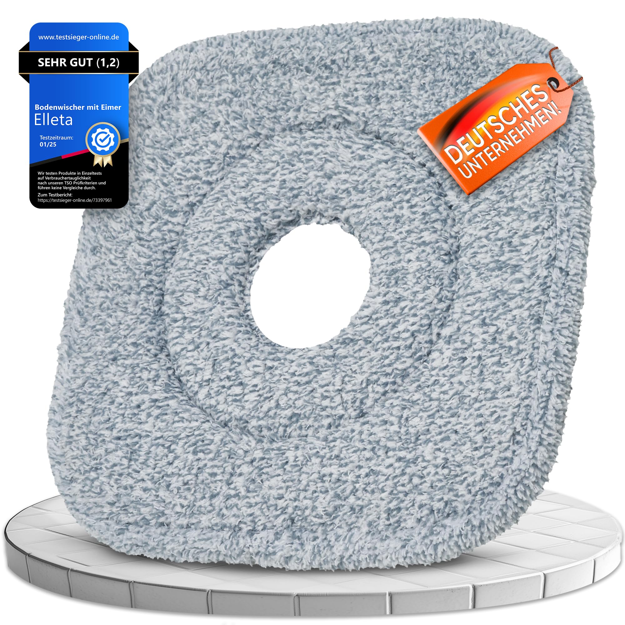 Elleta Mikrofaser Ersatzpads-2er Set Wischpads für alle Bodenarten, Langlebig & kompatibel| Verstärkte Nylonfäden für effiziente Bodenpflege