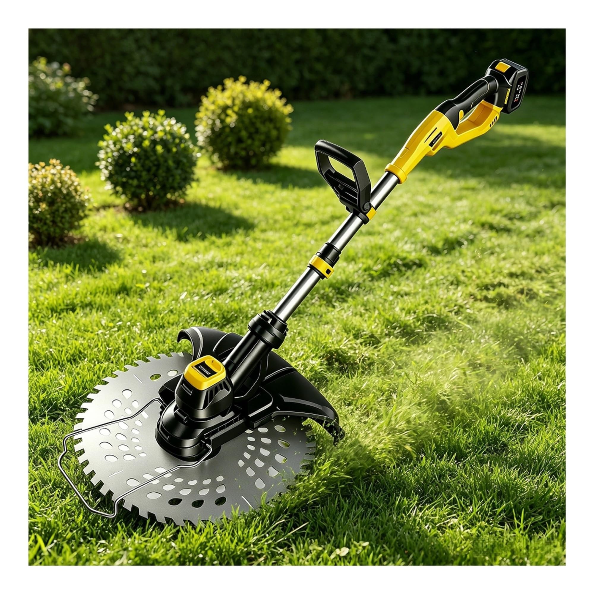 Darbcgh 2Batteries 21V Cordless Weed Eater, Electric Grass Shear Trimmer With 2 Batteries, Adjustable Head Lawn Cutter For Seniors(2Batteries)
