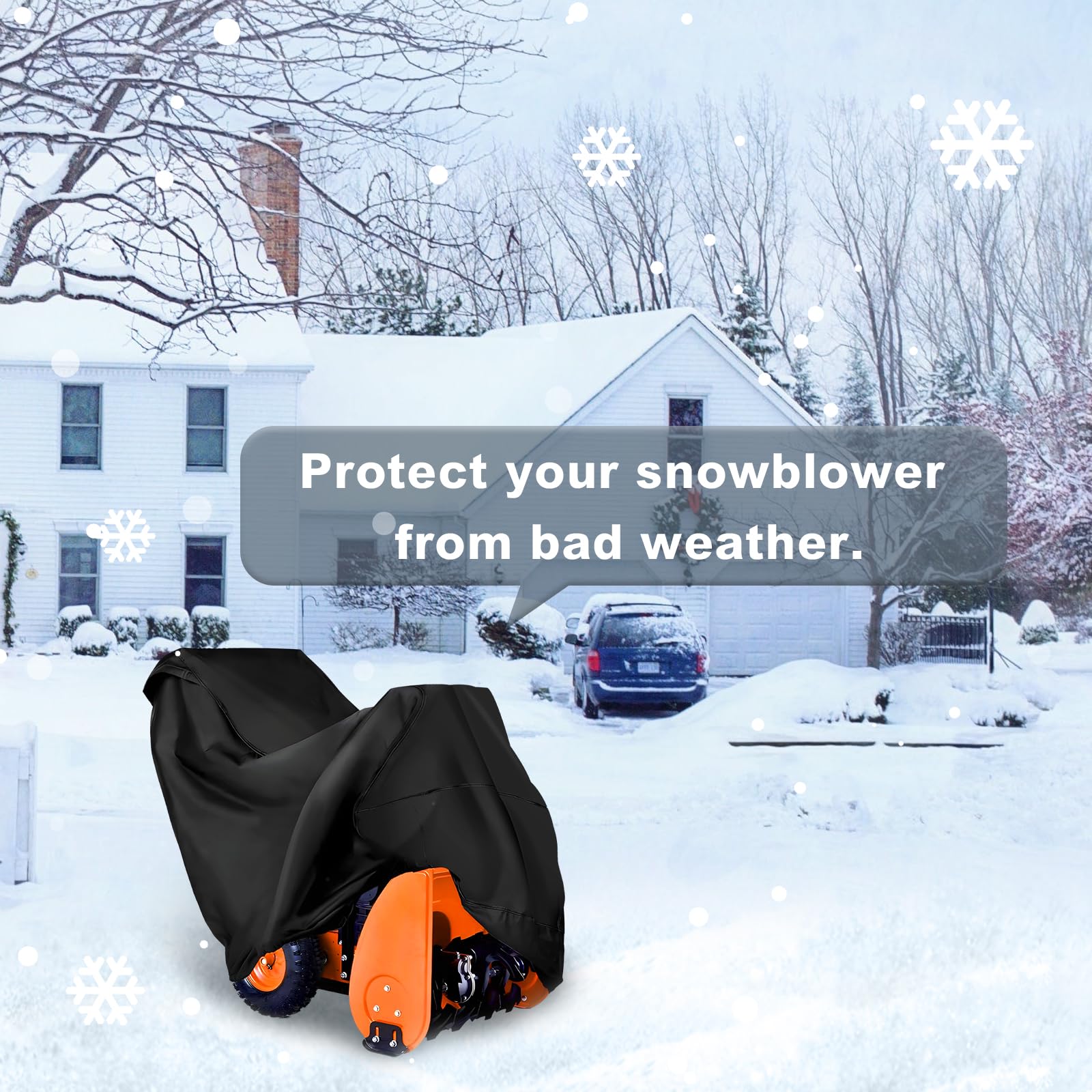 Snow Blower Thrower Cover Tarp,Universal Heavy Duty Two Stage