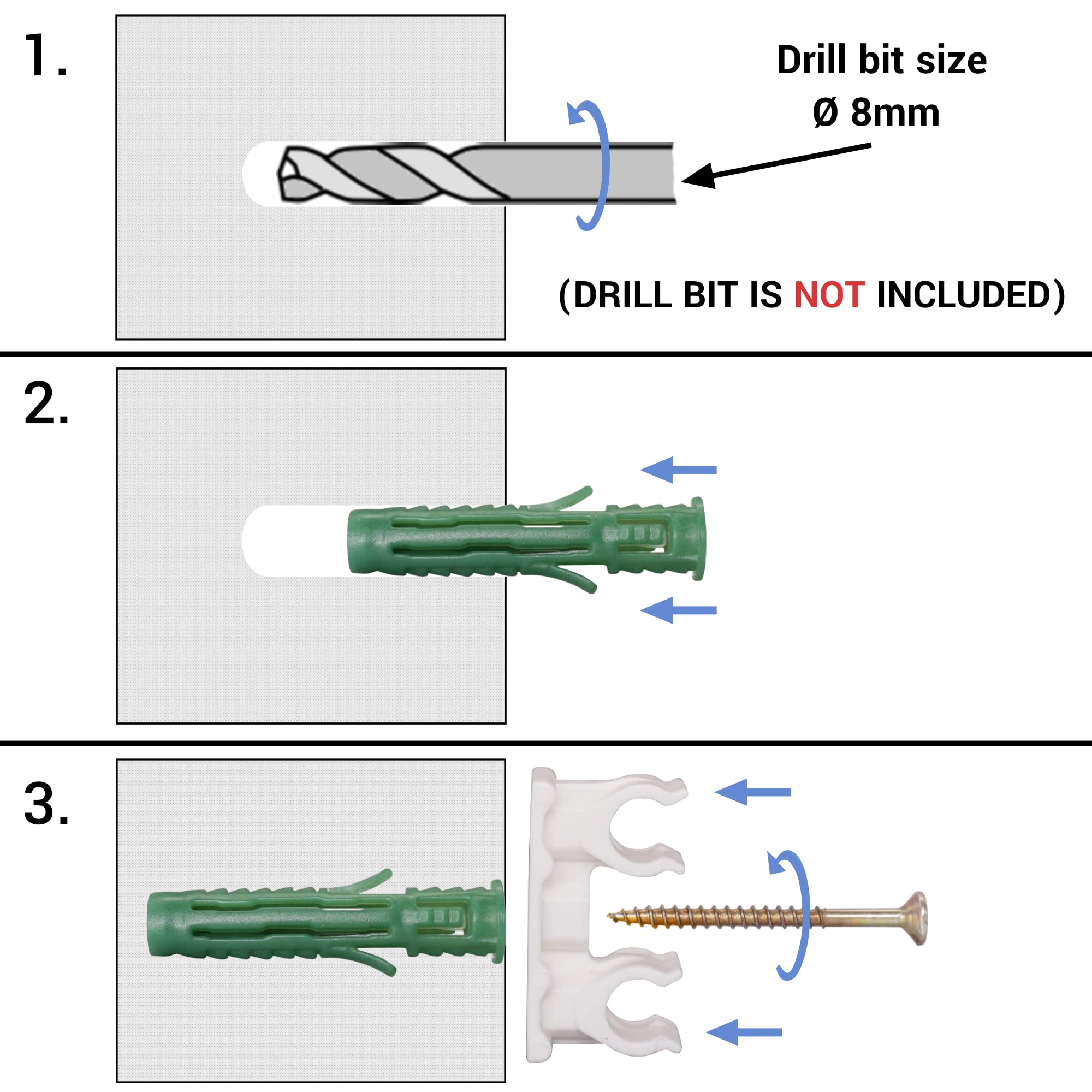 10 Clip Per Tubi Doppi 12mm SKIR'CO | Morsetti Plastica Bianchi Con Viti - Foto 5