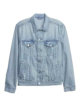 GAP Mens Denim Jacket LIGHT DESTROY XS at Amazon Men's