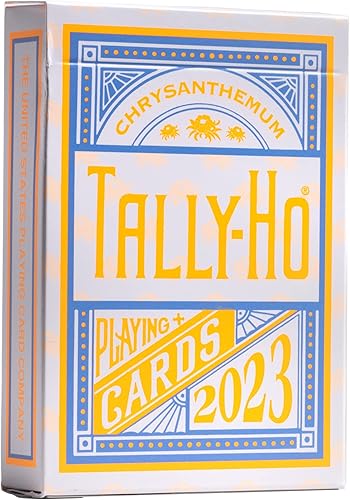 Tally-Ho Chrysanthemum Flower Special Edition - Cartas de juego de cartas 1 cubierta amarillo