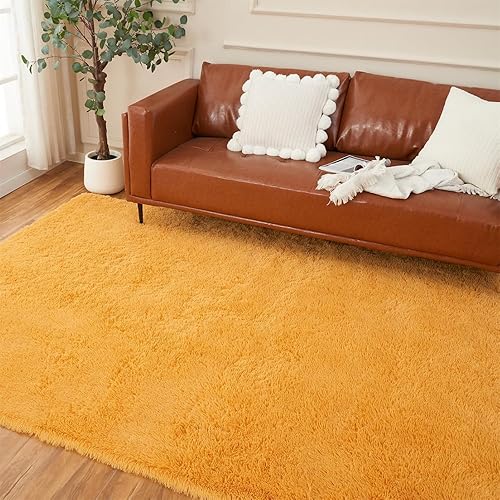 Miniatura 121 de AMTOVO Alfombras de área para sala de estar, 6 x 9 pies, color negro y gris, alfombra grande y esponjosa, alfombra para dormitorio, alfombra