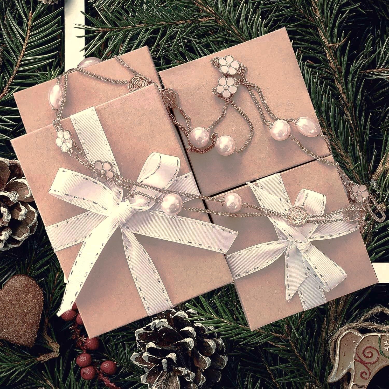 RJ Displays - Confezione da 50 scatole regalo in cotone