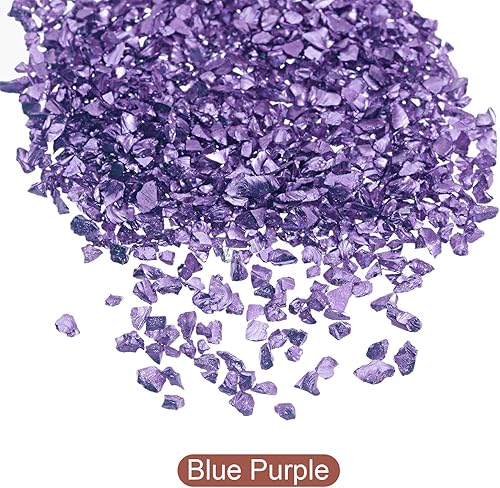 Miniatura 7 de uxcell Chips de vidrio triturado de 0.78 oz (20 g), vidrio metálico irregular con purpurina gruesa de 0.78 a 0.118 pulgadas para manualidades,
