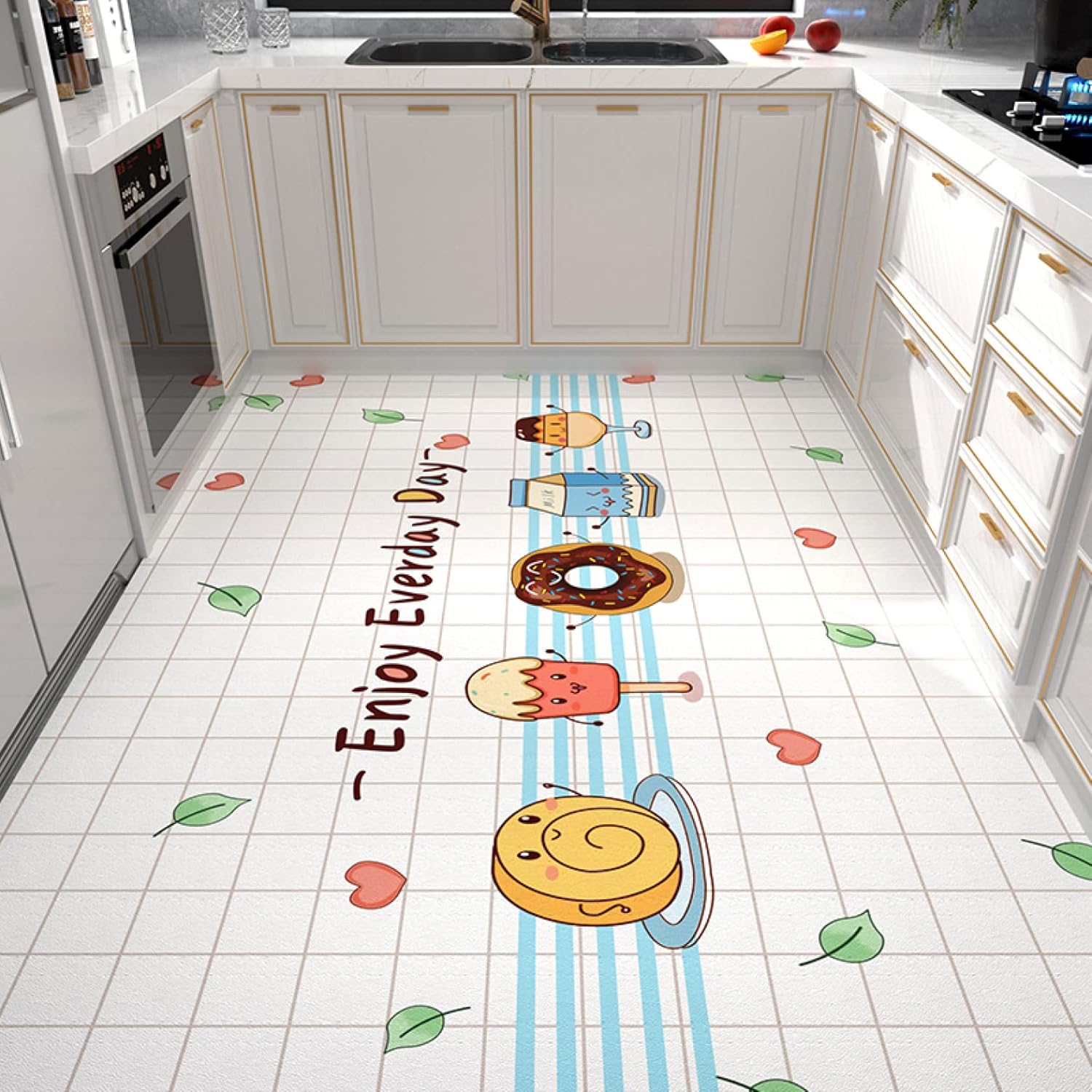 マット キッチンマット 拭ける 疲れにくい キッチン 台所 おしゃれ ロングマット 廊下敷き 北欧 インテリア フロアマット 防水