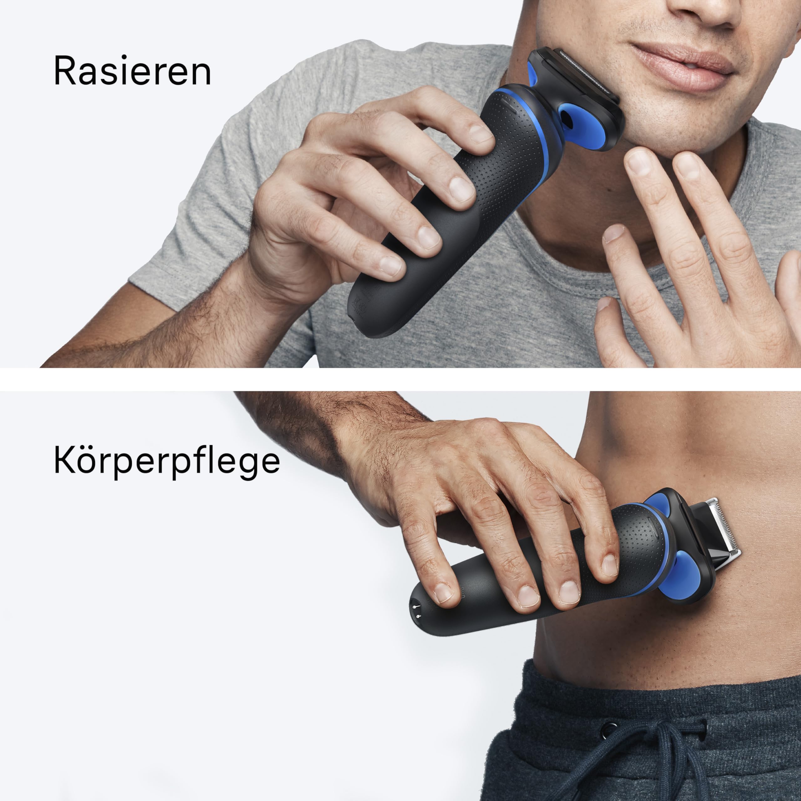 Braun Rasierer Herren Elektrisch Series 5, Rasierapparat, 52-B1600s, Blau | Kabelloser Elektrorasierer, Barttrimmer mit 50 Min. Akku, Wasserdicht, Made in Germany, Inkl. 1 Bodygrooming-Aufsatz