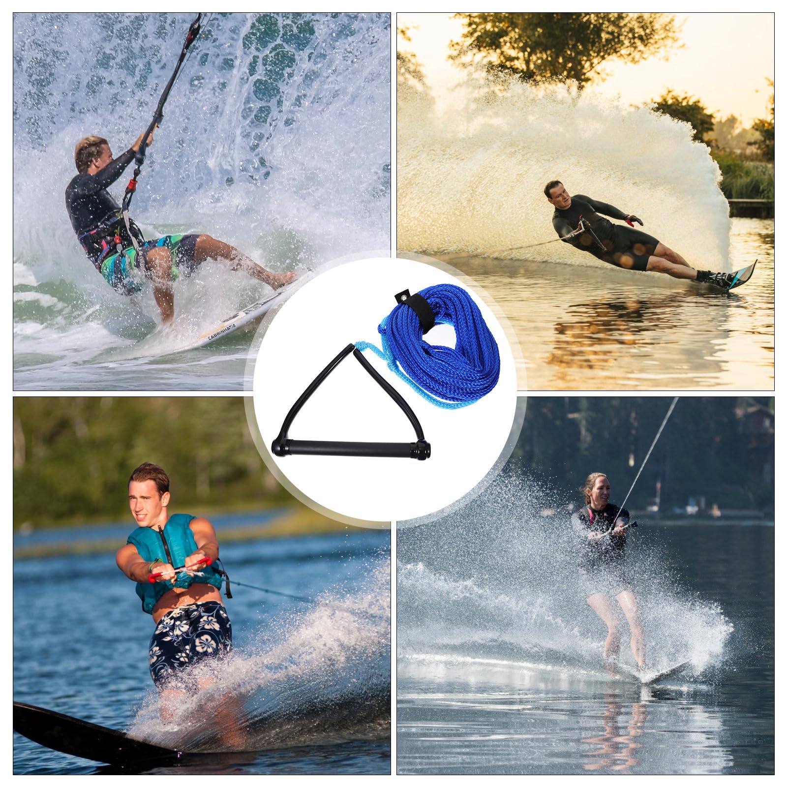 Zugseil mit Griff für Wasserski und Wakeboard, Nylon, 1 Stück Zufällige Farbe