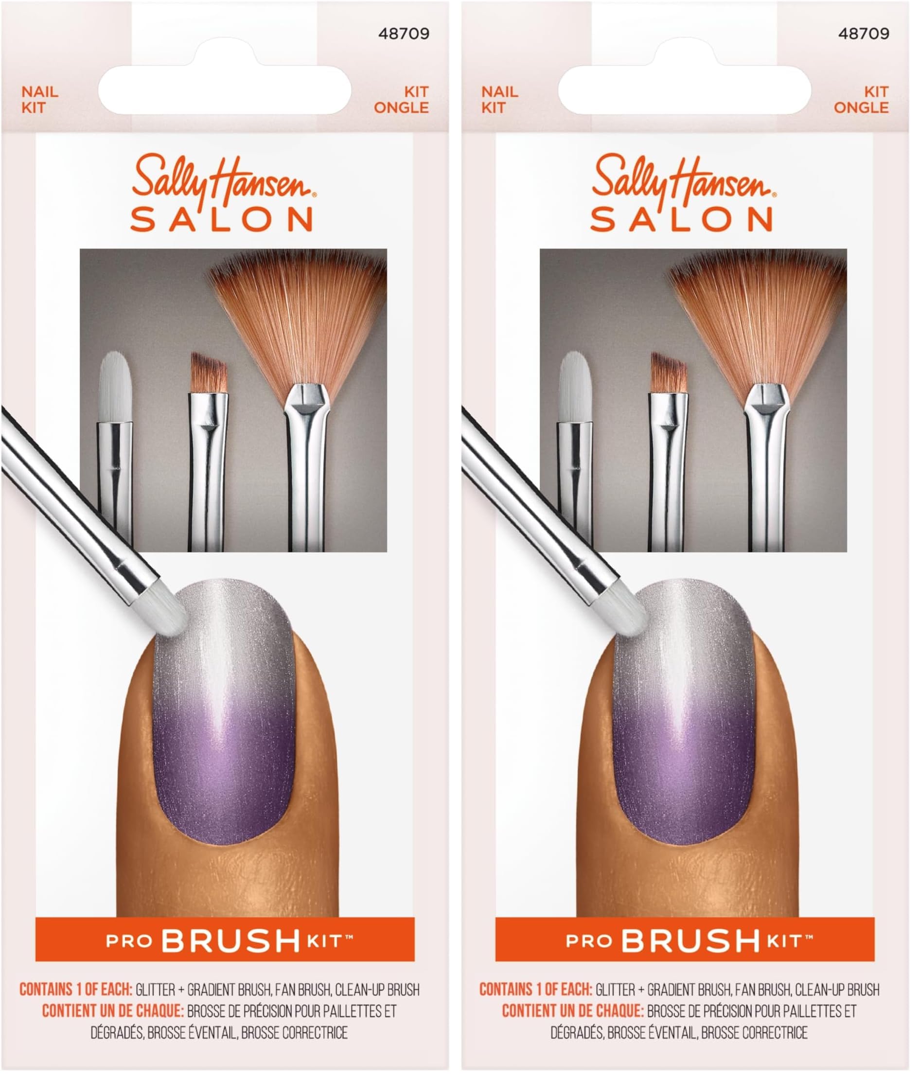 Amazon.com : Sally Hansen Nail Salon Pro Brush Kit, 2 Pack, Nail