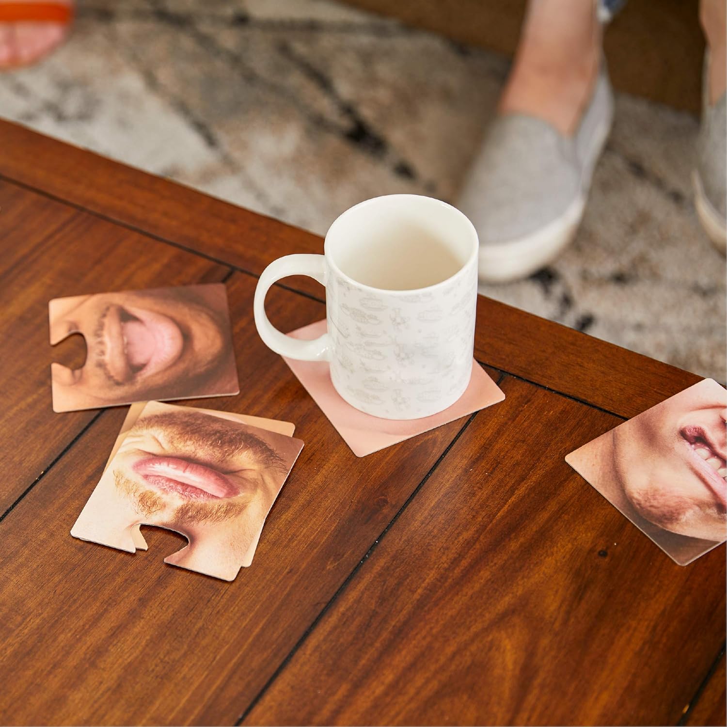 Paladone Gentlemans Club Face Drink Coasters - 20 Hilarious Double Sided Drink Coasters (40 Fun Faces) : Everything Else