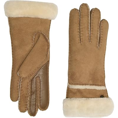 UGG Seamed Tech Water Resistant Sheepskin Gloves chestnut