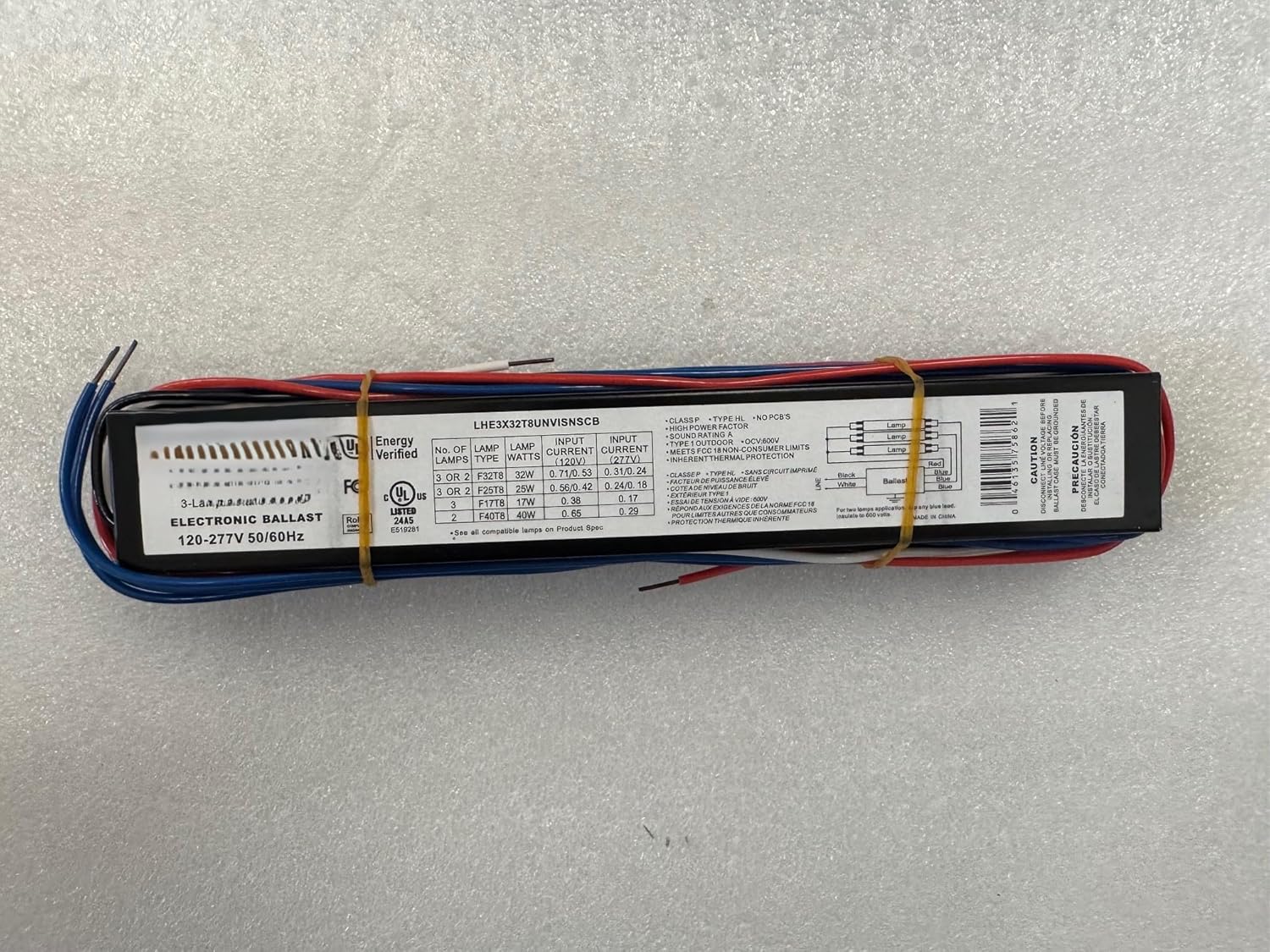 10 Pieces 75862 Compatible W/Replacement for LHE3x32T8UNVISNSCB Instant Start Fluorescent Ballast For 3 F32T8 Lamps 120-277 Volt 0.88 Ballast Factor Universal Voltage High Efficiency