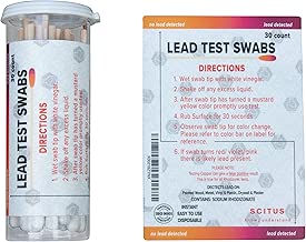 Scitus Lead Test Kit with 30 Testing Swabs Rapid Test Results in 30 Seconds Just Dip in White Vinegar to Use Lead Testing Kits for Home Use Reagent Lead Check Suitable for All Painted Surfaces - coolthings.us