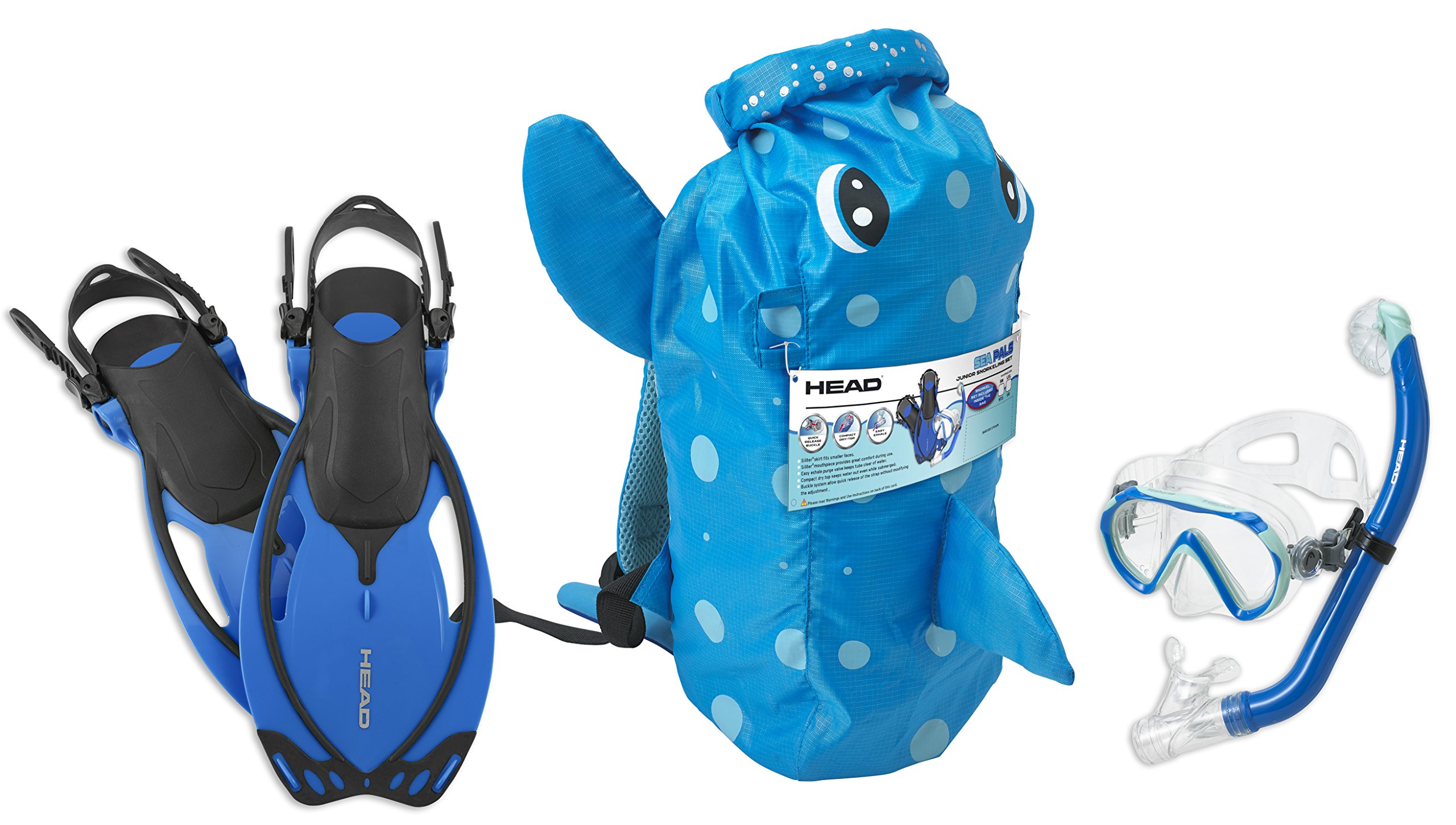 Kit Mergulho Infantil Head Sea Pals - Máscara, Snorkel E Nadadeiras Para Crianças (9-13 Anos)